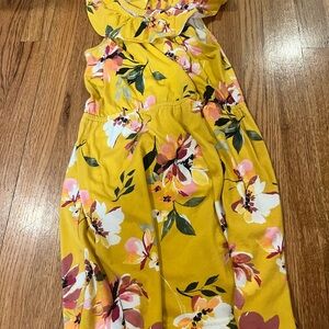 Place Girls Yellow Floral Sundress with Pink & White Blooms
